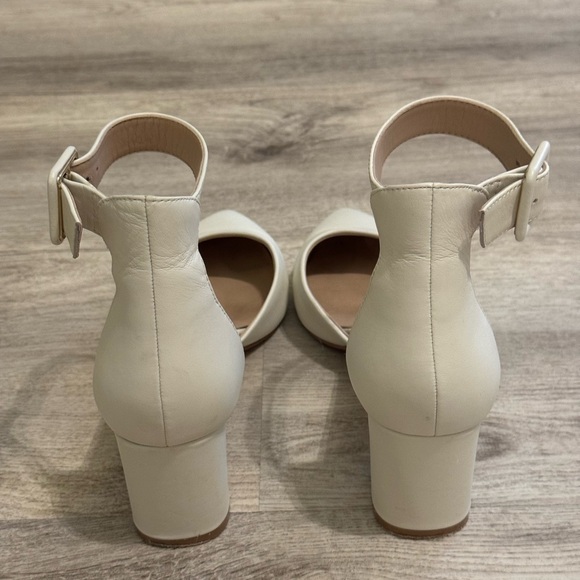 Kurt Geiger London Burlington Leather In Bone Block Heel Shoes 38.5 WORN ONCE - Picture 5 of 12